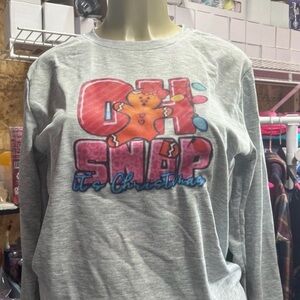 🌹 Gray Christmas Sweatshirt. Oh Snap NWOT